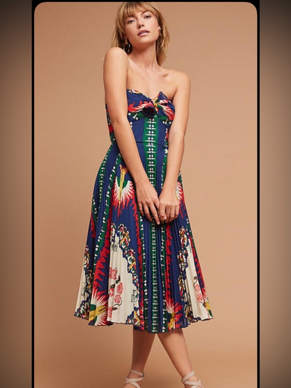 NWT Anthropologie Anna Sui strapless midi dress, 4 - Picture 6 of 9
